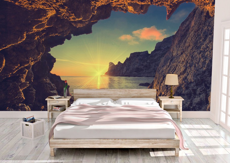 Креативные фотообои в спальню