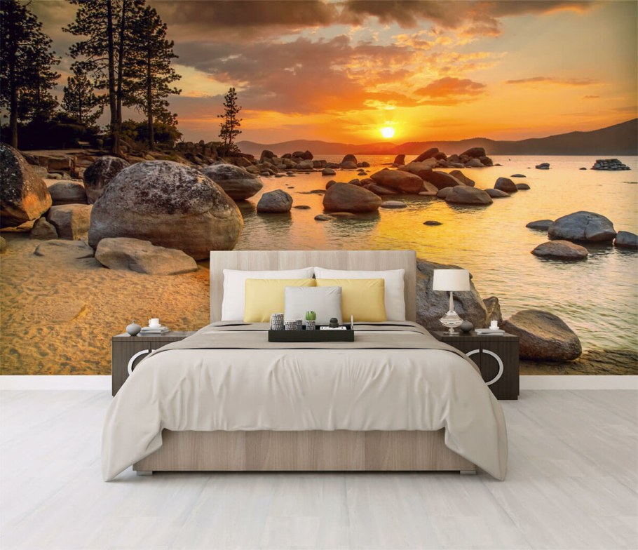 Фрески в интерьере спальни