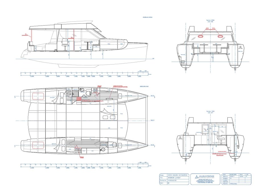 Чертеж поплавков катамарана 8х4