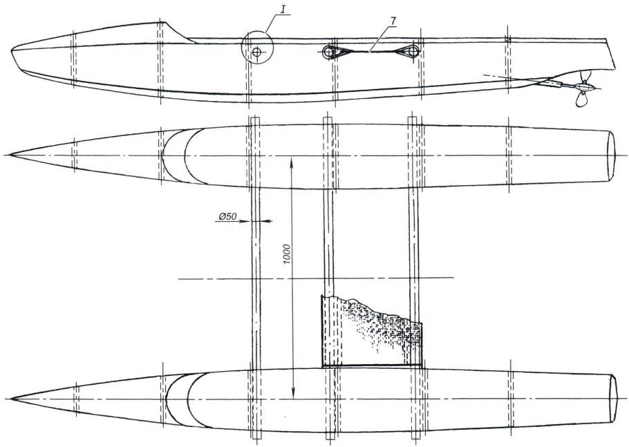 Чертеж катамарана СИБКАТ