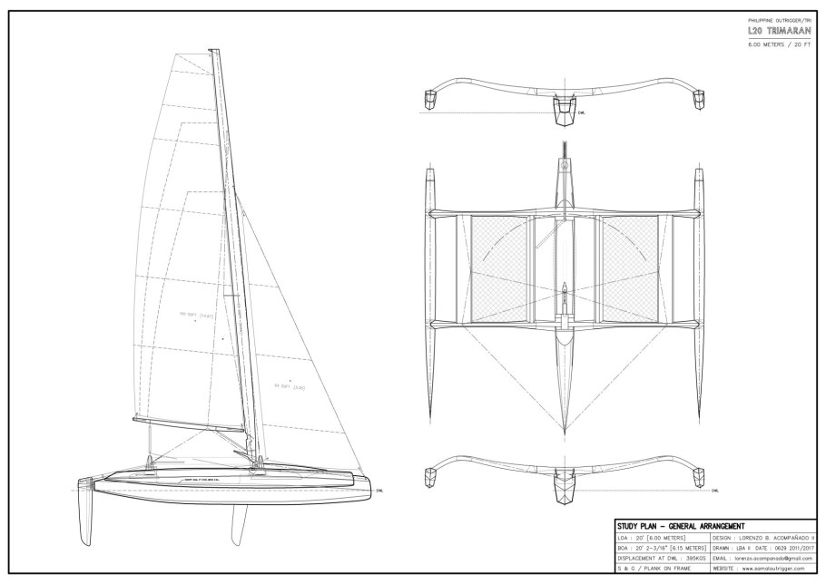 Чертежи парусных яхт тримаран