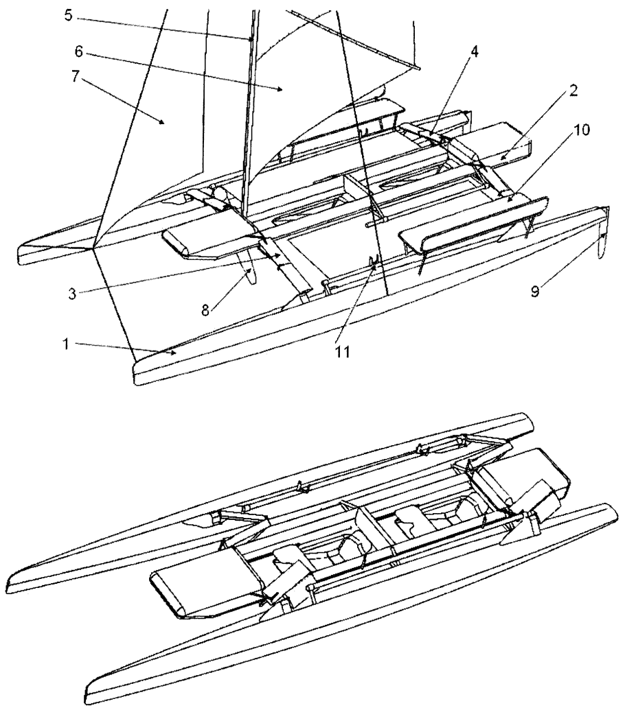 Катамаран АМГ 10 М чертеж