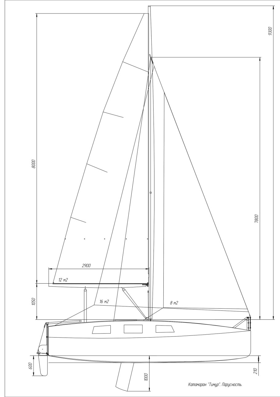 Чертеж катамарана СИБКАТ