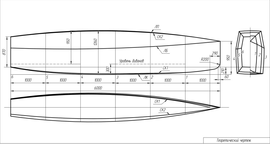 Катамаран янтарь чертеж