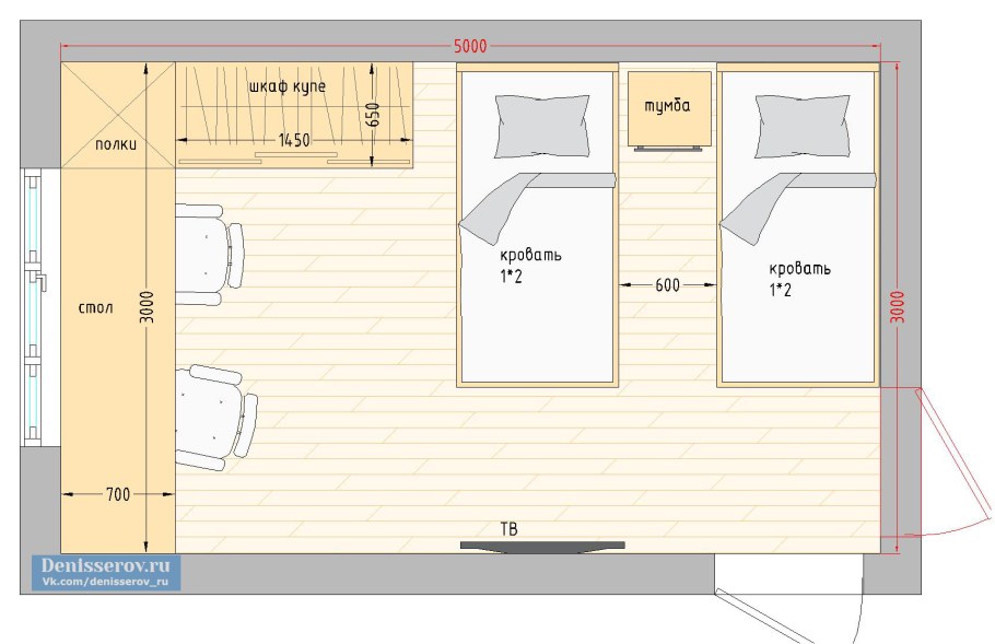 План детской комнаты 12 кв.м