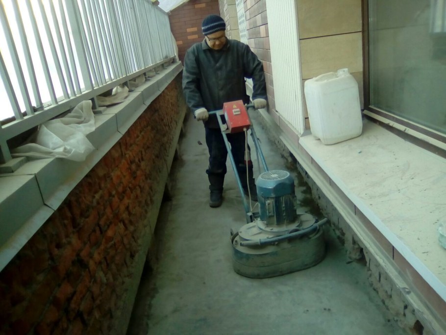 Шлифование бетона алмазной чашкой