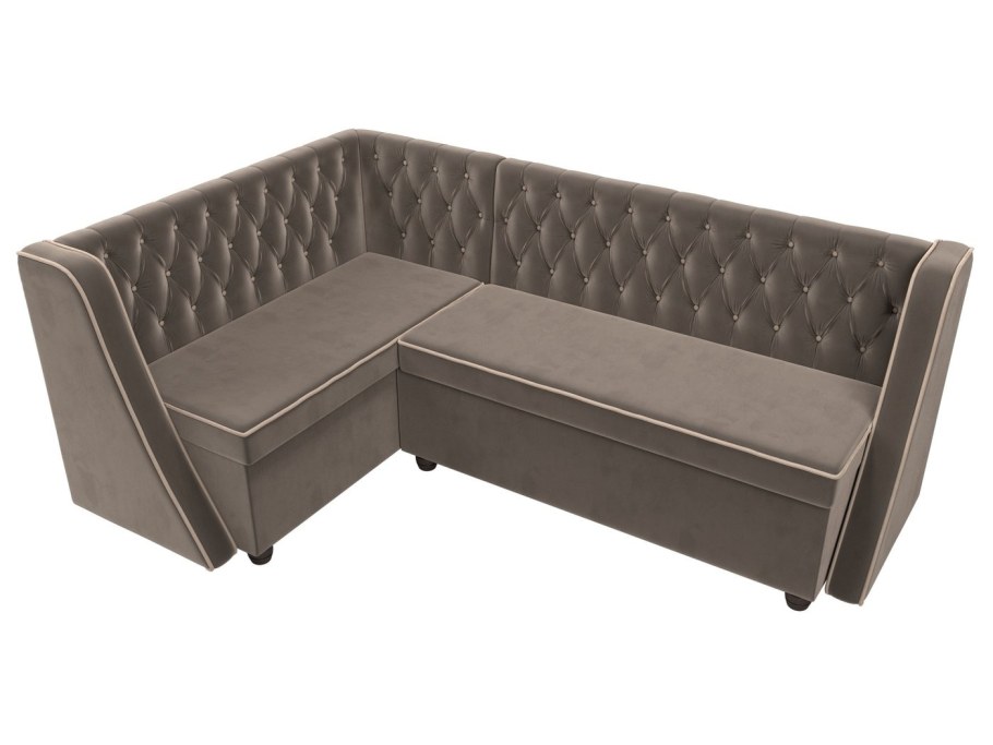 Кухонный уголок Патрисия серый, велюр