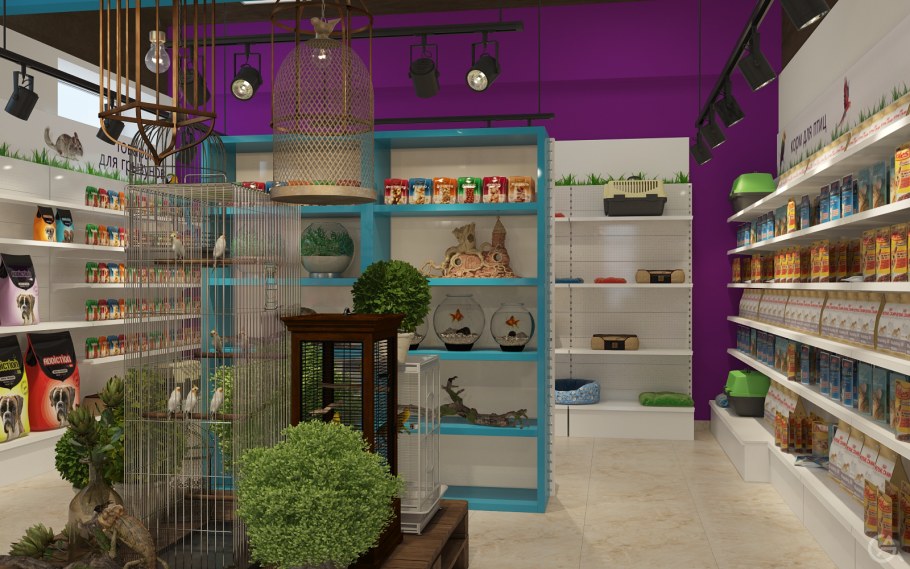 Красивый зоомагазин