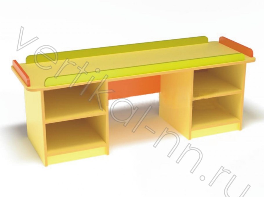 Стол дидактический ЛДСП, бук Бавария/жёлтый, кромка жёлтая