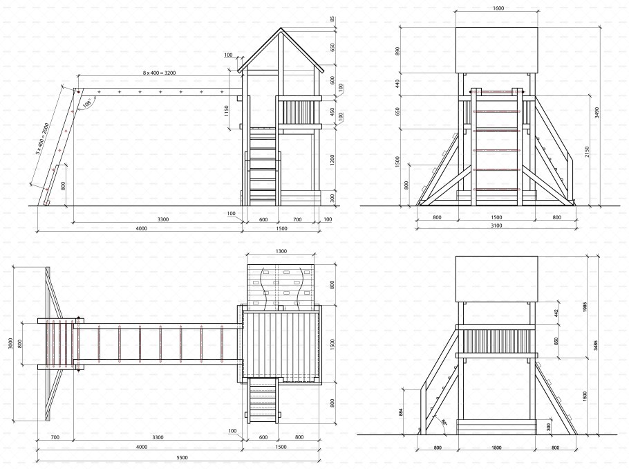 Чертеж детской площадки