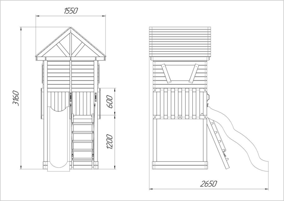 Детские горки чертежи