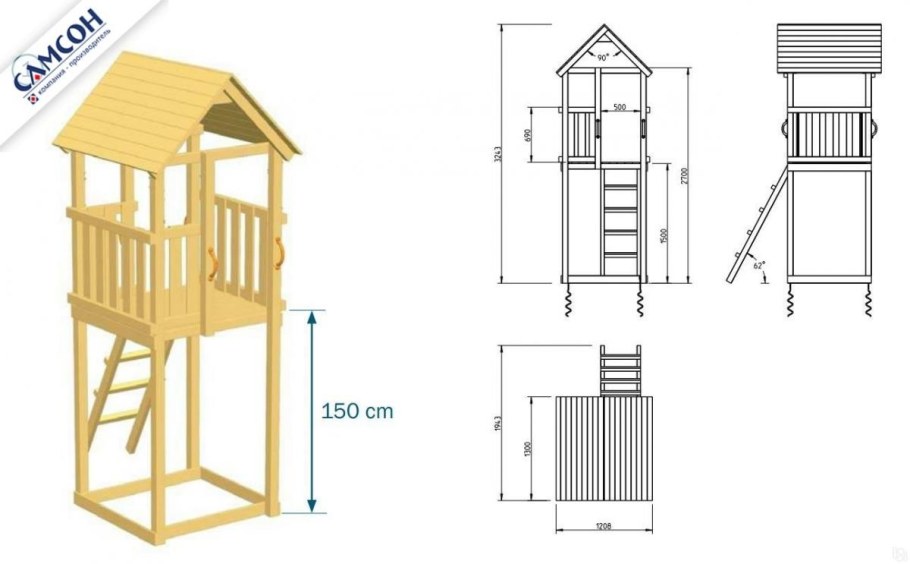Детская деревянная площадка пляжный домик (Beach Hut)