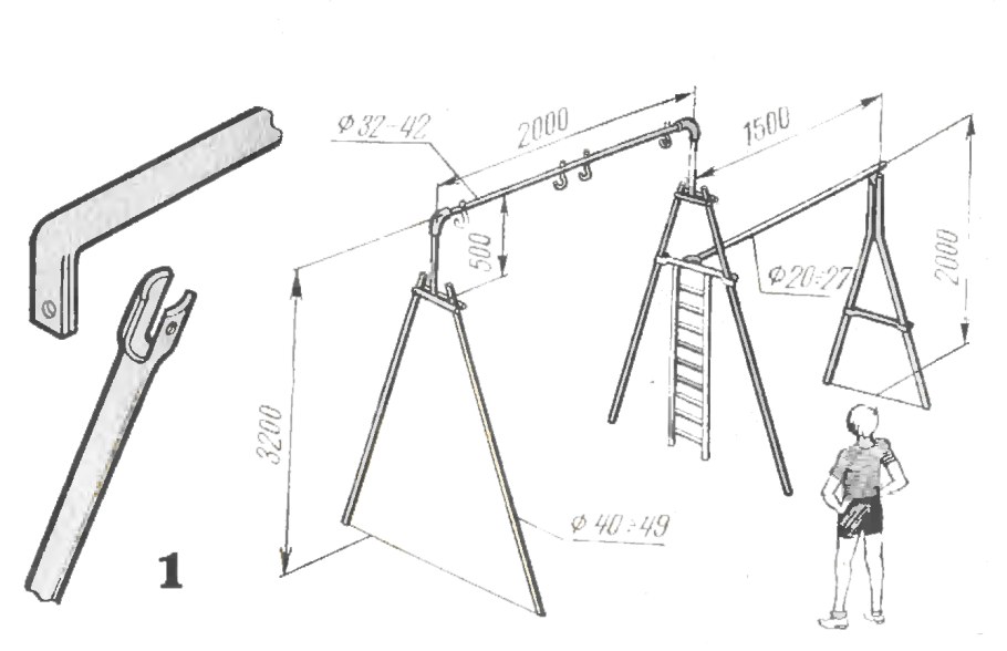Чертежи садовых качель из профильной трубы