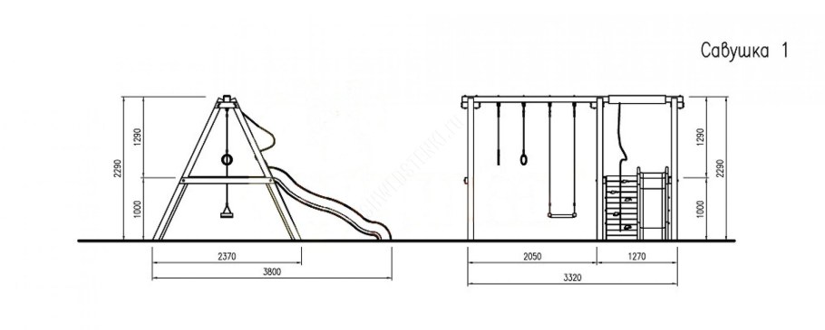 Детская горка чертеж