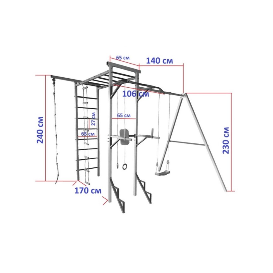 Детская спортивный комплекс из профтрубы чертежи