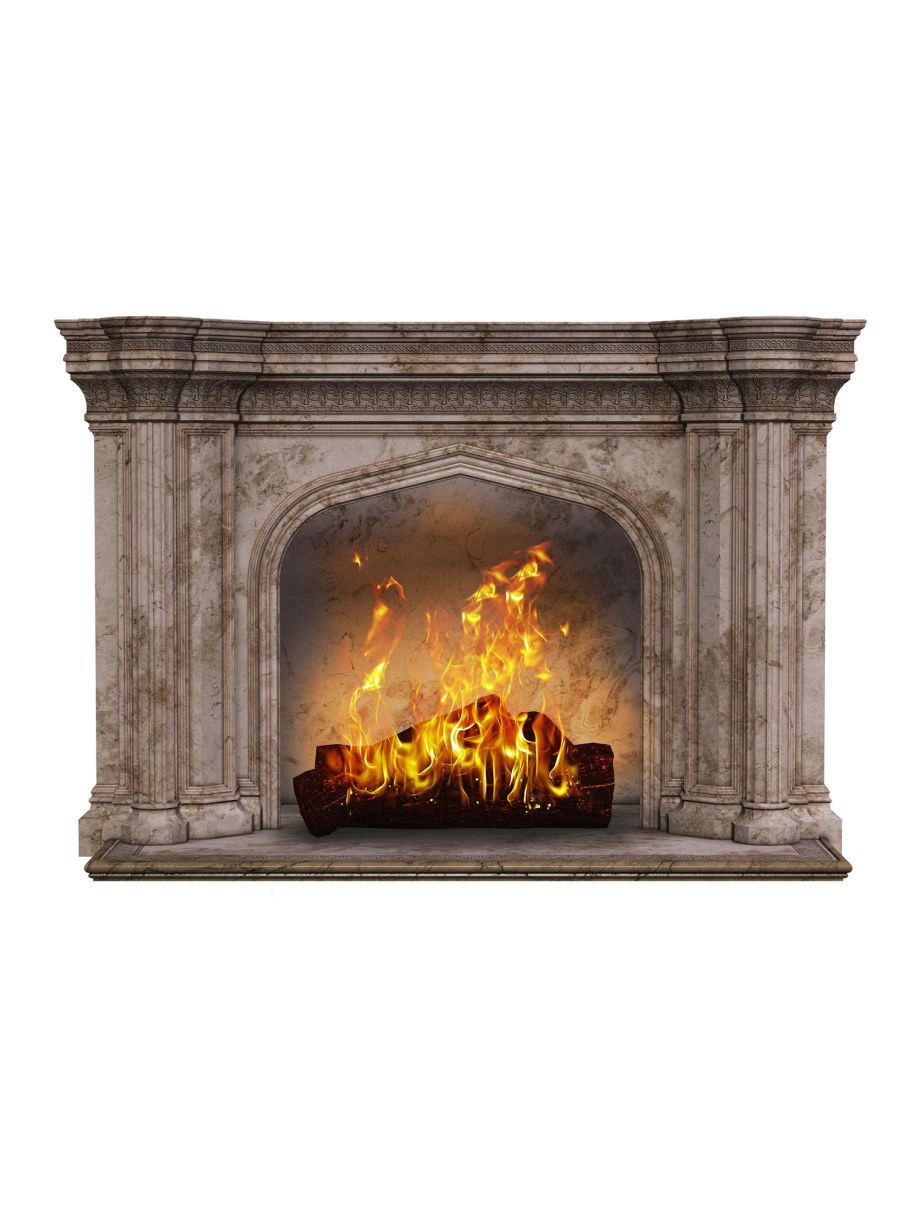 Камин в стене