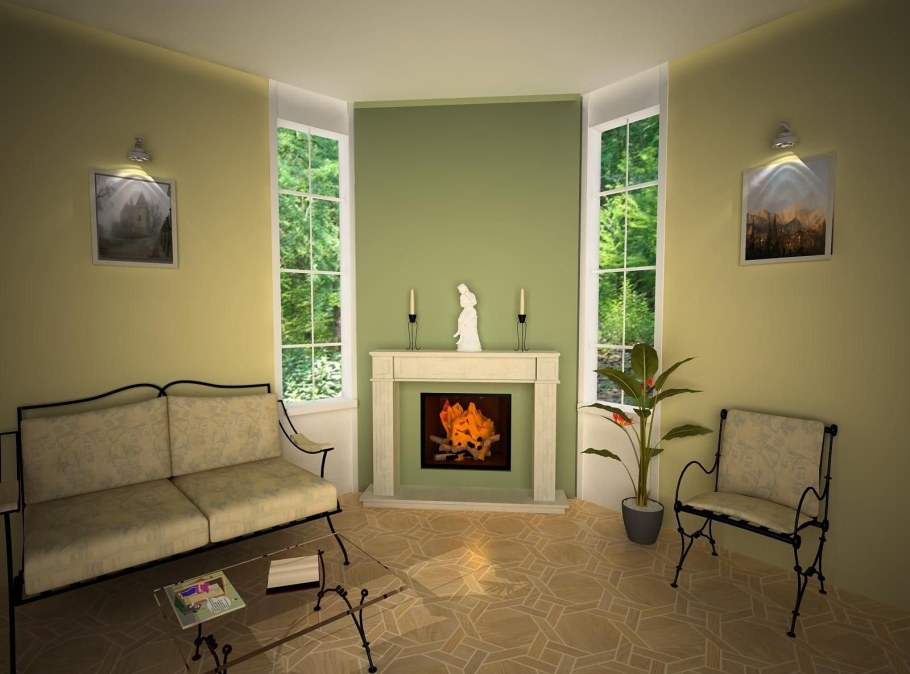 Комната с камином