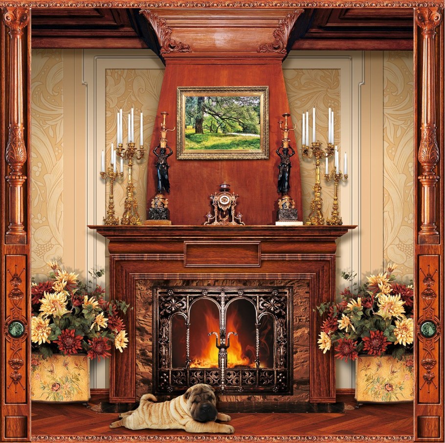 Фотообои камин