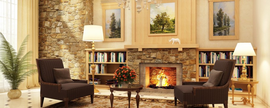 Камин в интерьере