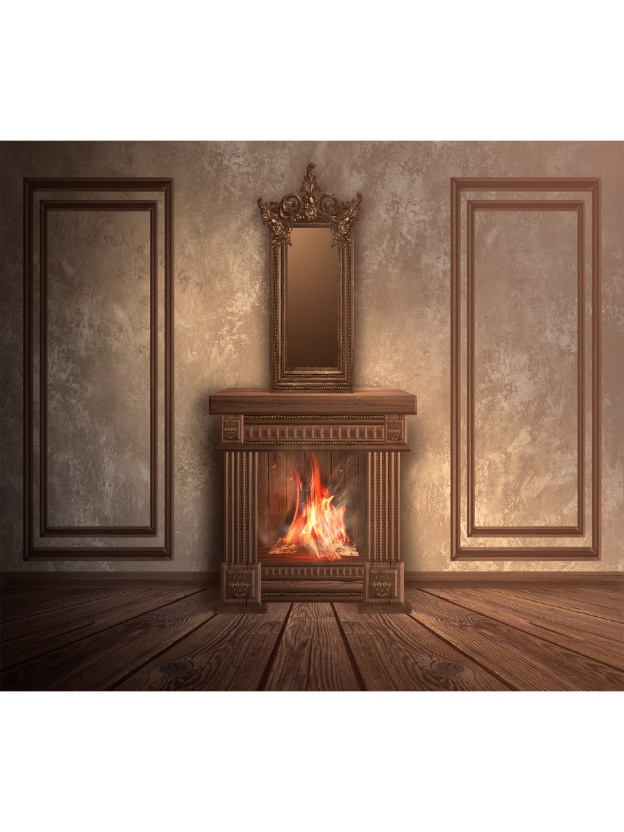 Фреска с камином