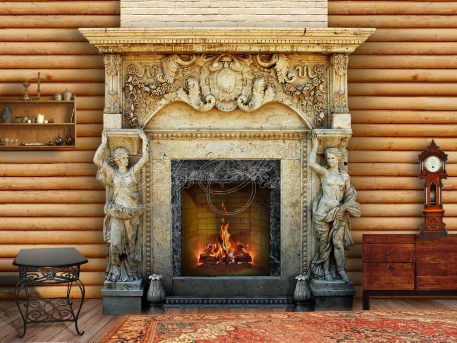Фотообои камин