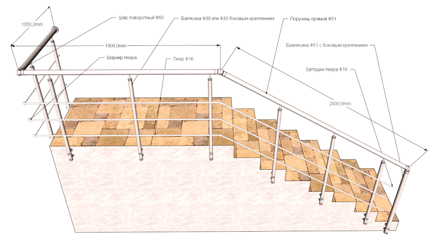 Противопожарная эвакуационная металлическая лестница чертеж
