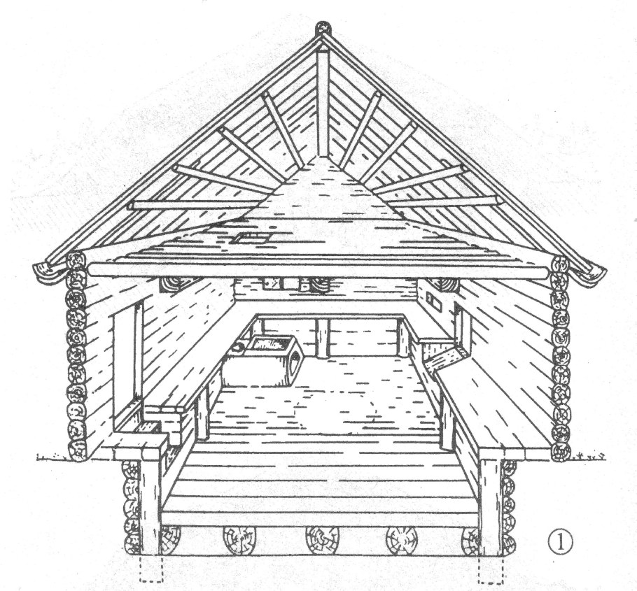 Срубный дом в древней Руси