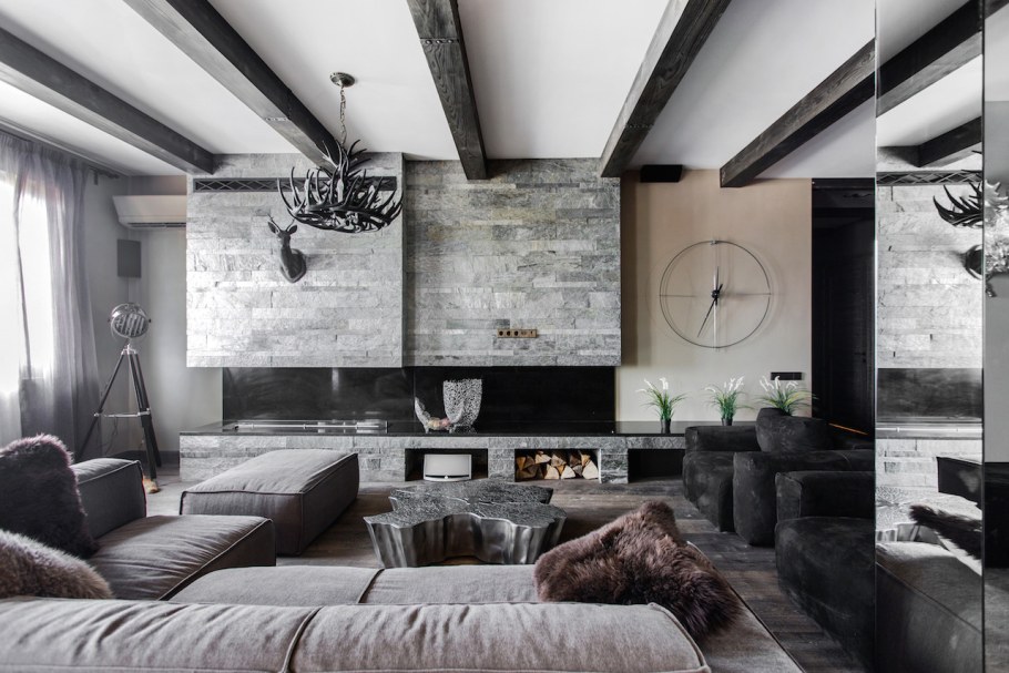 Интерьер ресторана в стиле брутализм