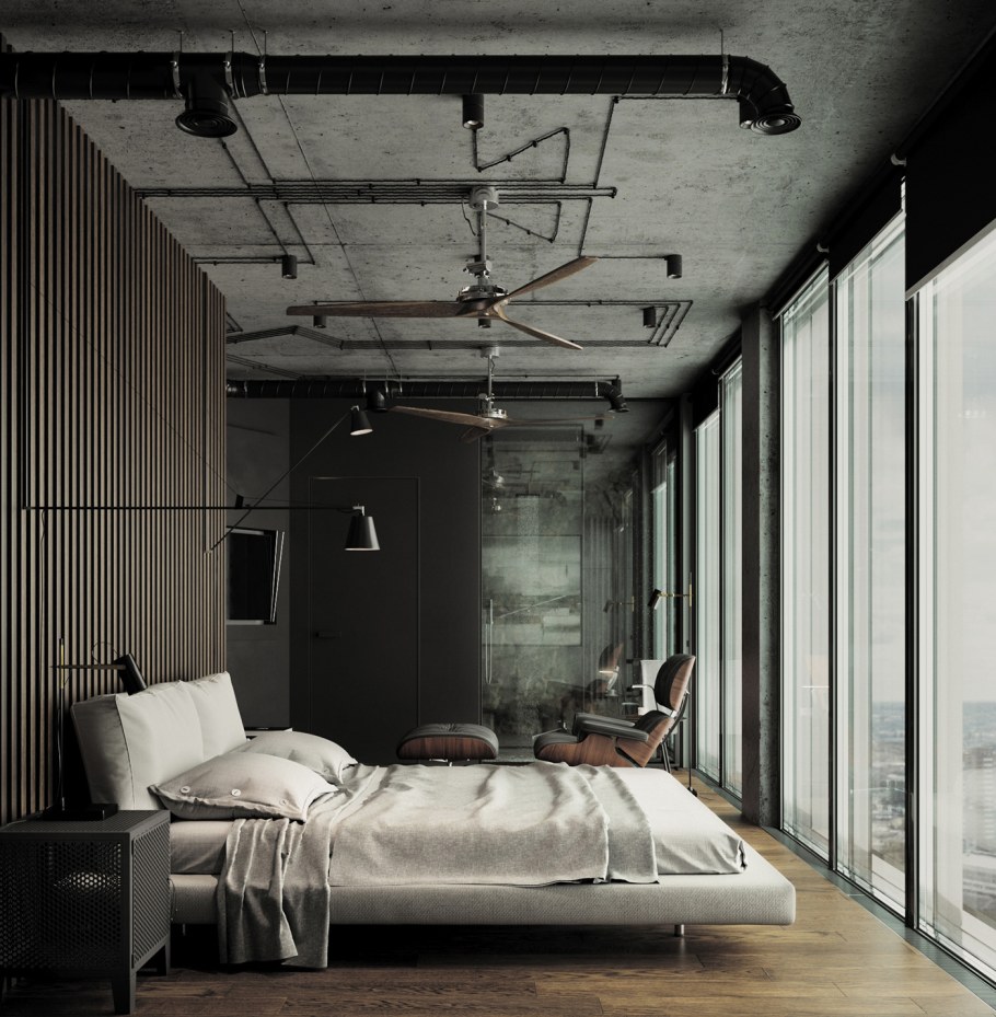 Офис в стиле лофт светлый