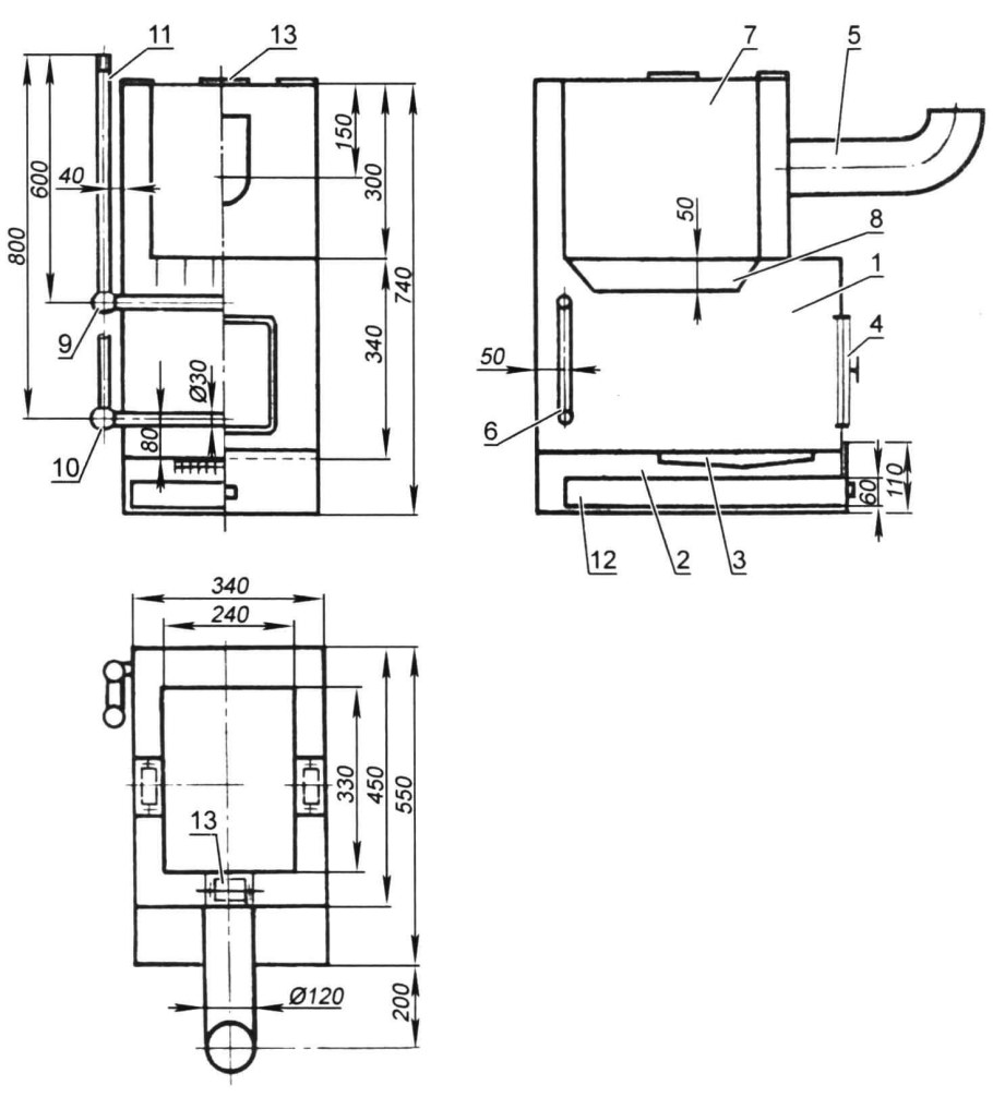 Чертежи банной печи из металла с топкой из предбанника
