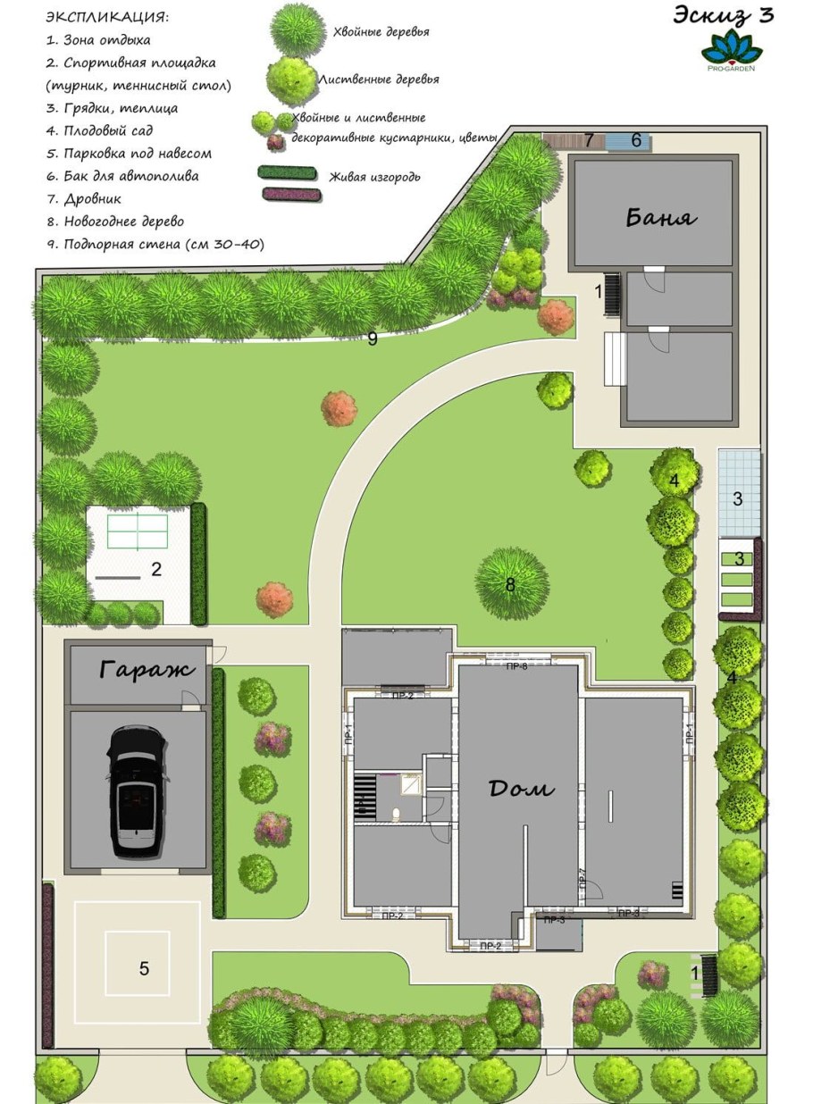 Генплан дачного участка 10 соток