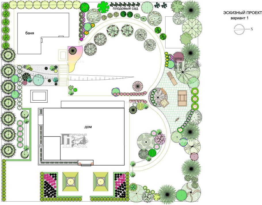 Генплан участка Бейнер