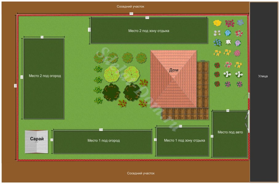 План зонирования участка ландшафтный дизайн