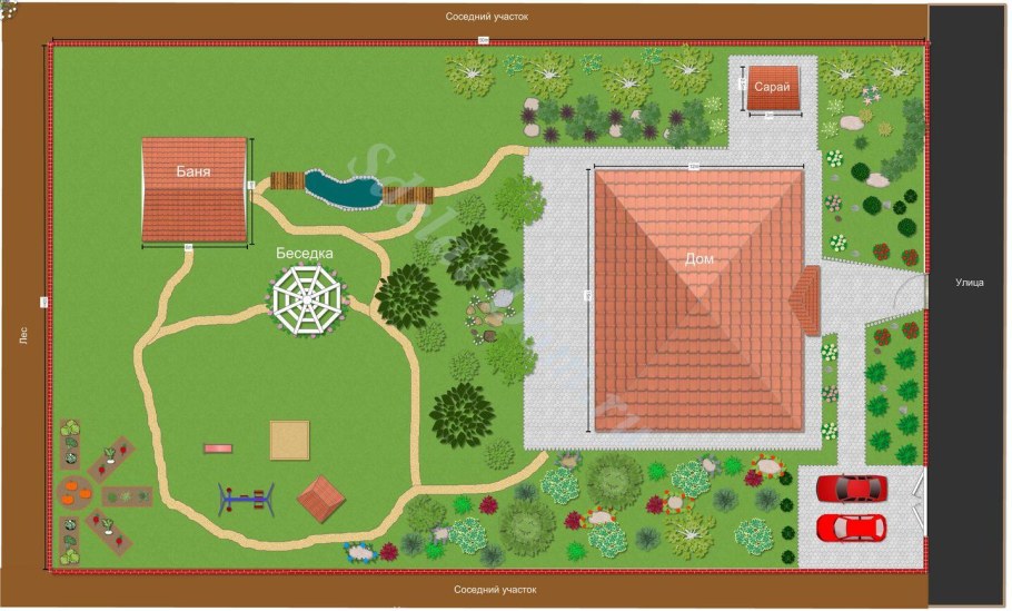 Планировка дачного участка схемы