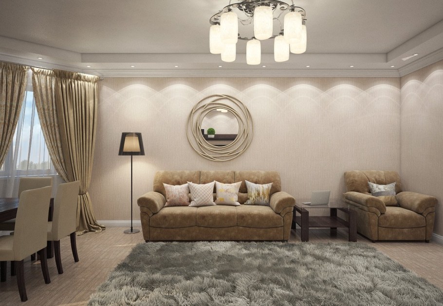 Подсветка над диваном