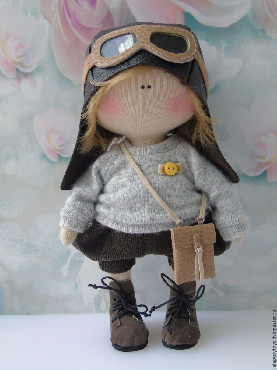 Текстильная кукла байкер