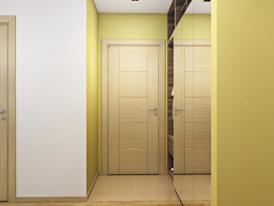 Прихожая в светло-желтом цвете