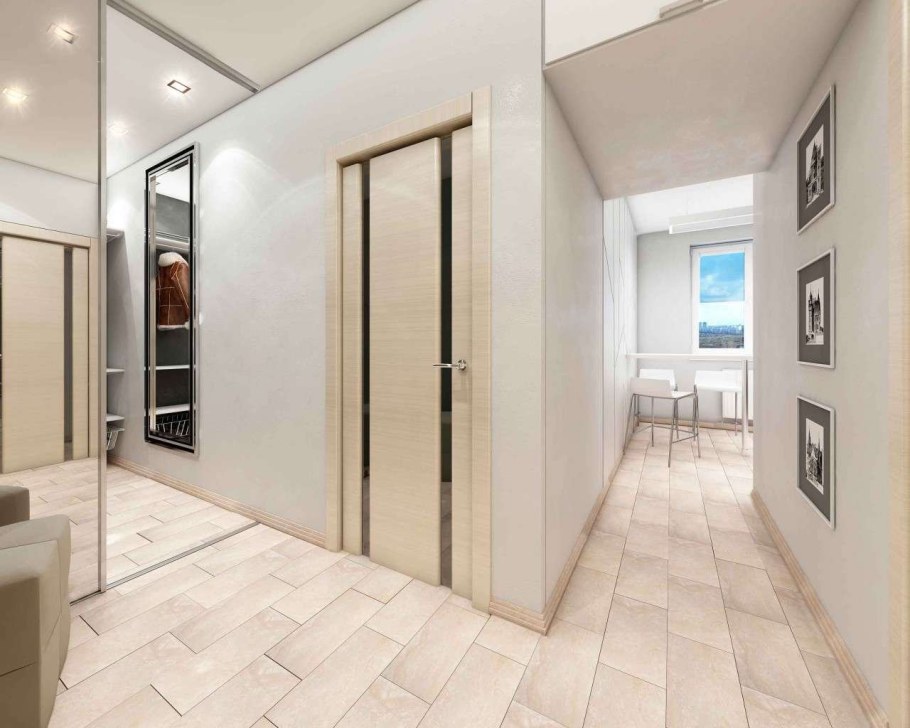 Светлый пол и светлые двери