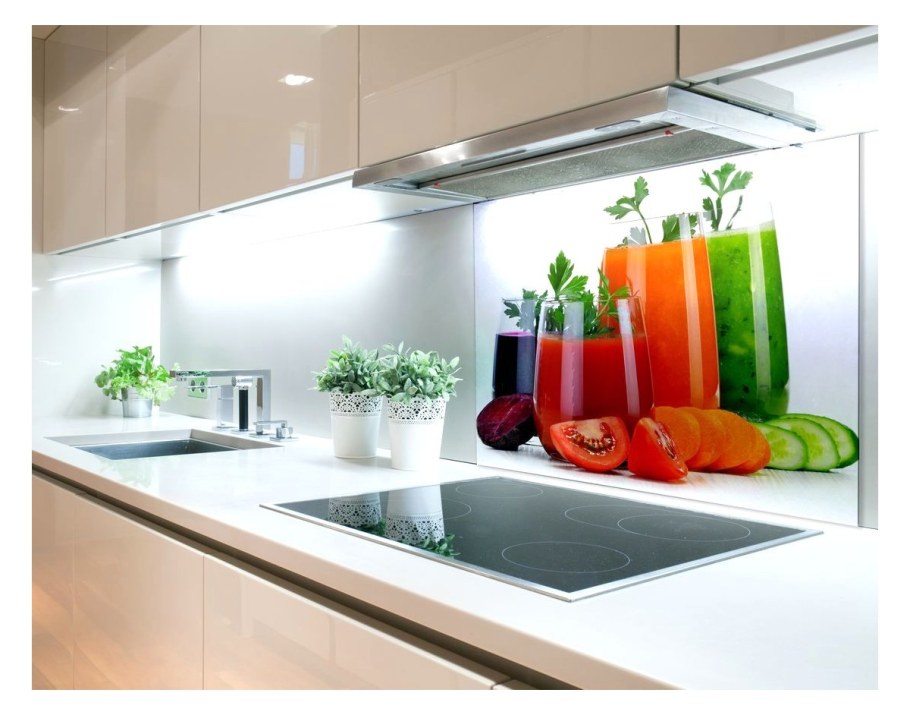 Фартук для кухни из стекла