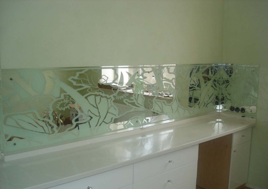 Пескоструйное стекло фартук для кухни