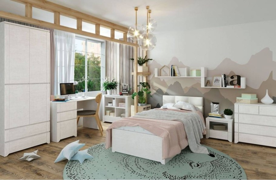 Комната для девочки в белых тонах