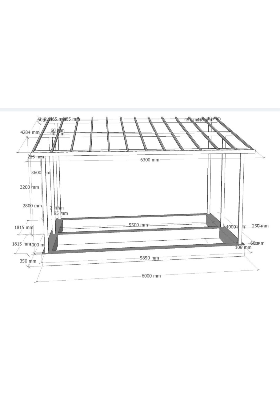 Чертеж навеса двери 80