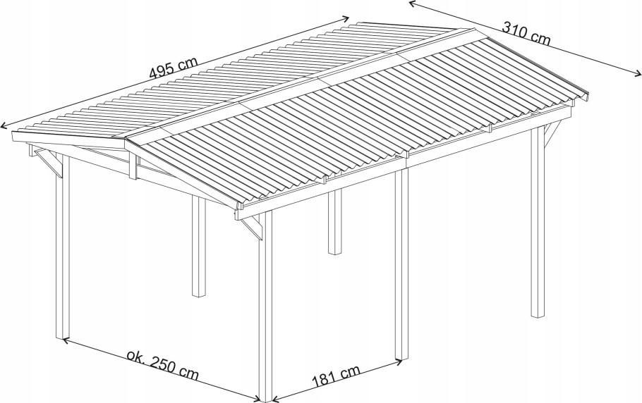 Навес односкатный 5х5 чертеж