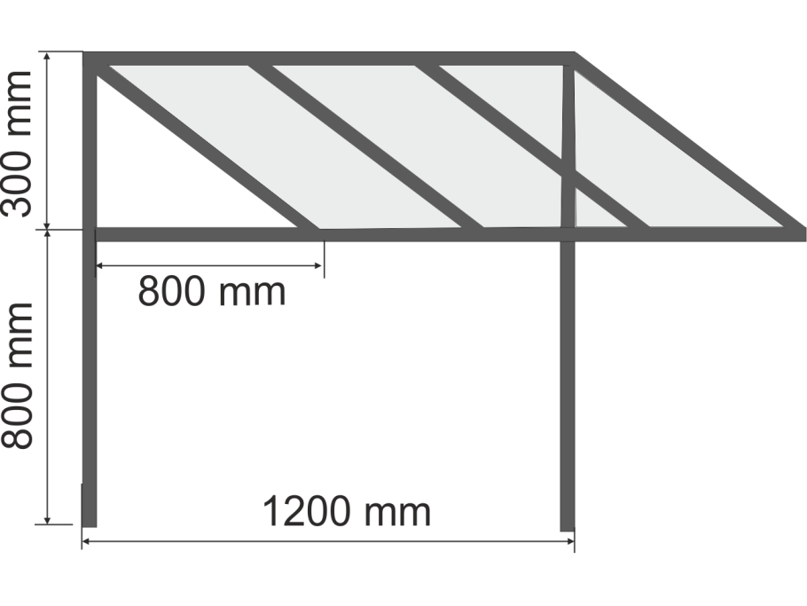 Навес металлический односкатный схема