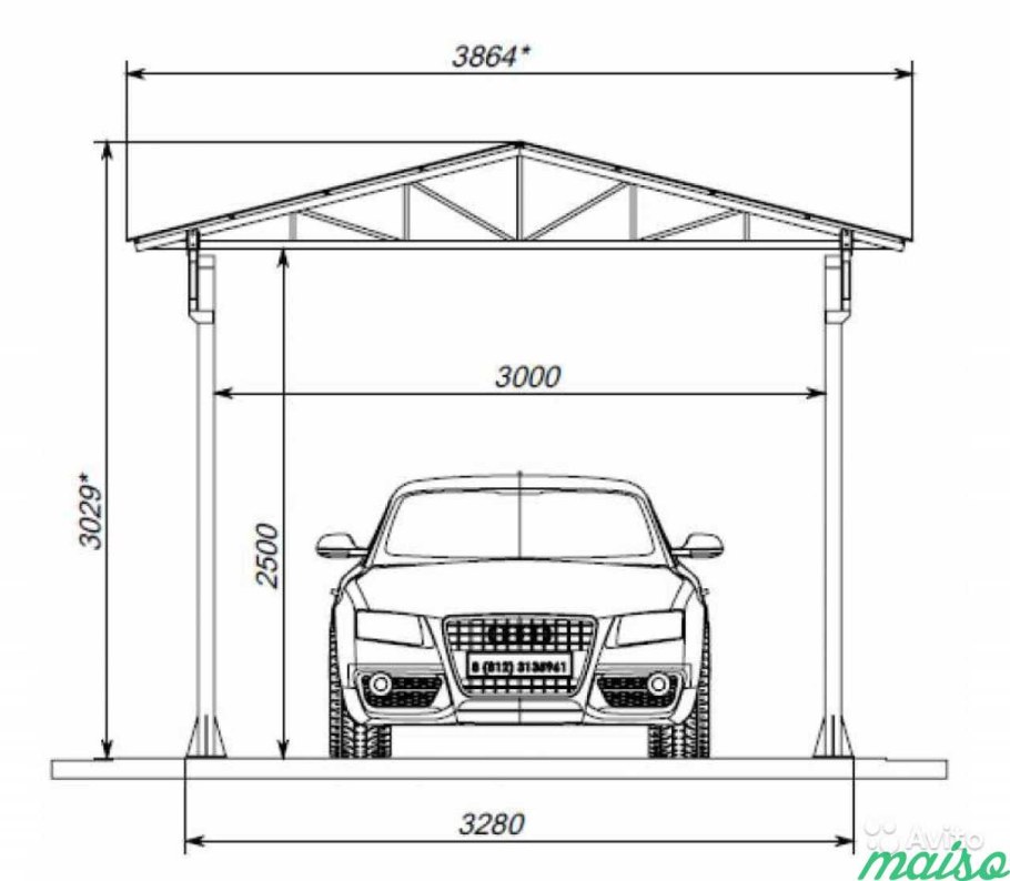 Кованый козырек двускатный чертеж