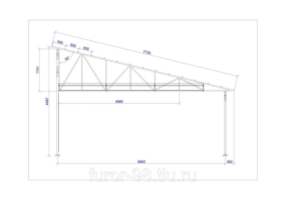 Консольный навес "кд-1" чертеж