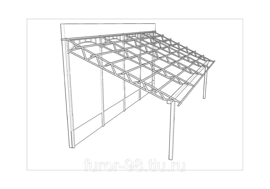 Арочные фермы из профильной трубы чертеж