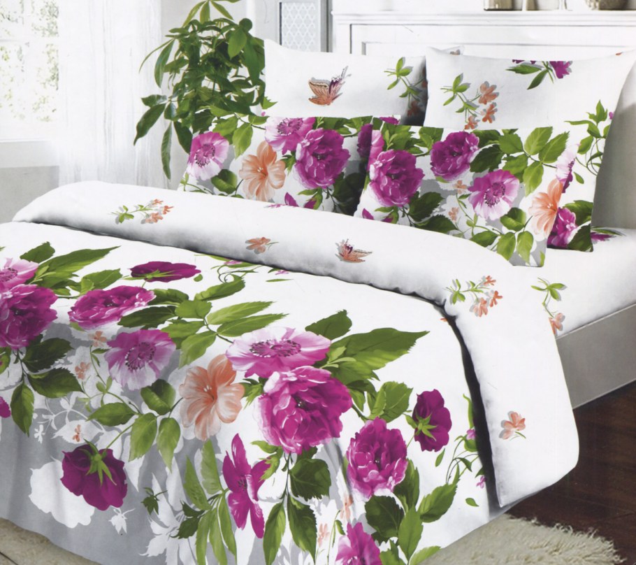 Постельное белье 1.5-спальное Василиса акварель поплин