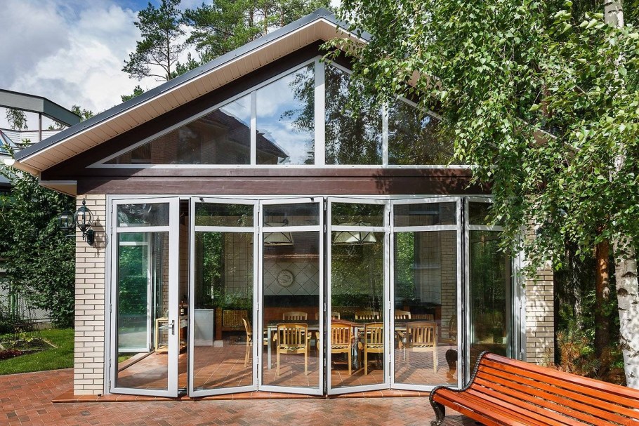 Беседка круглая в стиле хайтек