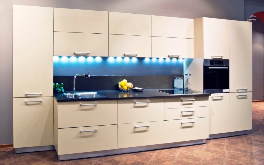 Кухня эмаль матовая 3200 ( фасад RAL 7012, каркас Пикард)